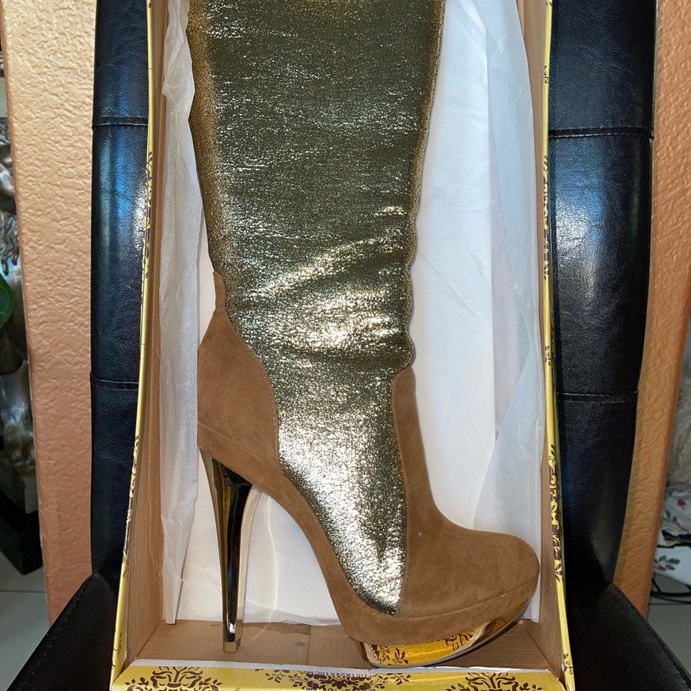 Gold Stiletto boots!